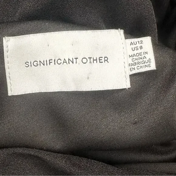 Significant Other Black Halter Dress Low Back Deep V New Year’s  Size 8 - Picture 7 of 9